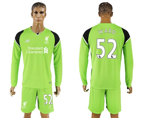 Liverpool #52 Ward Green Goalkeeper Long Sleeves Soccer Club Jersey - Click Image to Close